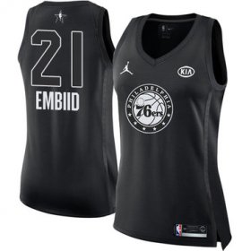Wholesale Cheap Nike Philadelphia 76ers #21 Joel Embiid Black Women\'s NBA Jordan Swingman 2018 All-Star Game Jersey