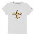 Wholesale Cheap New Orleans Saints Authentic Logo Youth T-Shirt White