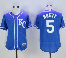 Wholesale Cheap Royals #5 George Brett Royal Blue Flexbase Authentic Collection Stitched MLB Jersey