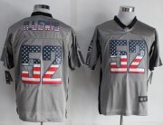 Wholesale Cheap Nike Ravens #52 Ray Lewis Grey Men's Stitched NFL Elite USA Flag Fashion Jersey