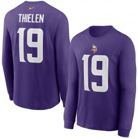 Wholesale Cheap Minnesota Vikings #19 Adam Thielen Nike Player Name & Number Long Sleeve T-Shirt Purple