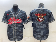 Wholesale Cheap Men's San Francisco 49ers Blank Grey Navy Team Big Logo With Patch Cool Base Stitched Baseball Jersey