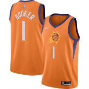 Wholesale Cheap Suns #1 Devin Booker Orange Basketball Swingman Statement Edition 2019-2020 Jersey