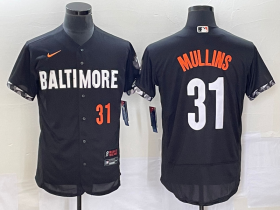 Wholesale Cheap Men\'s Baltimore Orioles #31 Cedric Mullins Number Black 2023 City Connect Flex Base Stitched Jersey