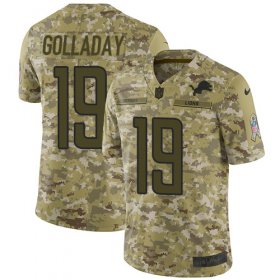 Wholesale Cheap Nike Lions #19 Kenny Golladay Camo Youth Stitched NFL Limited 2018 Salute to Service Jersey