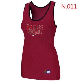 Wholesale Cheap Women\'s Nike Los Angeles Angels Tri-Blend Racerback Stretch Tank Top Red