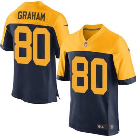 Wholesale Cheap Nike Packers #80 Jimmy Graham Navy Blue Alternate Men\'s Stitched NFL New Elite Jersey