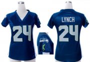Wholesale Cheap Nike Seahawks #24 Marshawn Lynch Steel Blue Team Color Draft Him Name & Number Top Women's Stitched NFL Elite Jersey
