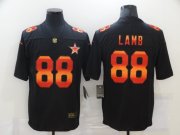 Wholesale Cheap Men's Dallas Cowboys #88 CeeDee Lamb Black Red Orange Stripe Vapor Limited Nike NFL Jersey