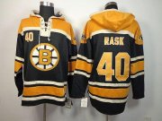 Wholesale Cheap Bruins #40 Tuukka Rask Black Sawyer Hooded Sweatshirt Stitched NHL Jersey