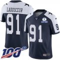 Wholesale Cheap Nike Cowboys #91 L.P. Ladouceur Navy Blue Thanksgiving Men's Stitched With Established In 1960 Patch NFL 100th Season Vapor Untouchable Limited Throwback Jersey