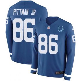 Wholesale Cheap Nike Colts #86 Michael Pittman Jr. Royal Blue Team Color Men\'s Stitched NFL Limited Therma Long Sleeve Jersey
