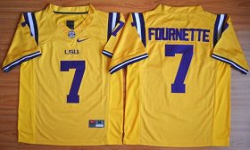 Wholesale Cheap LSU Tigers #7 Fournette Gold 2015 College Football Nike Limited Jersey