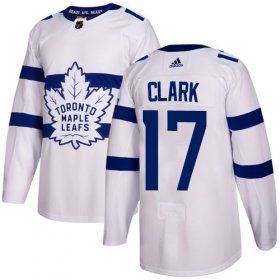 Wholesale Cheap Adidas Maple Leafs #17 Wendel Clark White Authentic 2018 Stadium Series Stitched Youth NHL Jersey