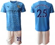 Wholesale Cheap Men 2020-2021 club Manchester City home 25 blue Soccer Jerseys