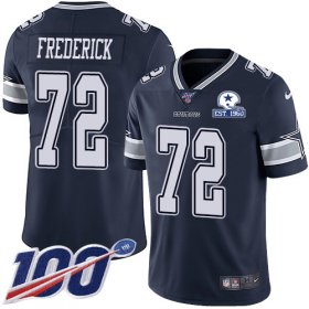 Wholesale Cheap Nike Cowboys #72 Travis Frederick Navy Blue Team Color Men\'s Stitched With Established In 1960 Patch NFL 100th Season Vapor Untouchable Limited Jersey