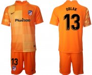 Wholesale Cheap Men 2021-2022 Club Atletico Madrid orange red goalkeeper 13 Soccer Jersey
