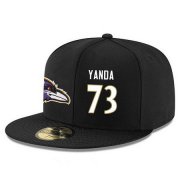 Wholesale Cheap Baltimore Ravens #73 Marshal Yanda Snapback Cap NFL Player Black with White Number Stitched Hat