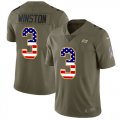 Wholesale Cheap Nike Buccaneers #3 Jameis Winston Olive/USA Flag Men's Stitched NFL Limited 2017 Salute To Service Jersey