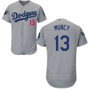Wholesale Cheap Dodgers #13 Max Muncy Grey Flexbase Authentic Collection 2017 World Series Bound Stitched MLB Jersey