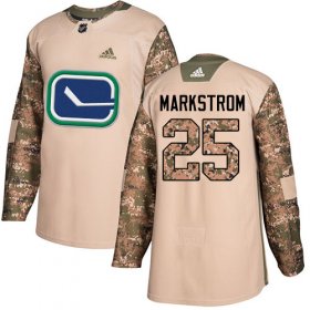 Wholesale Cheap Adidas Canucks #25 Jacob Markstrom Camo Authentic 2017 Veterans Day Stitched NHL Jersey