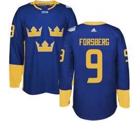 Wholesale Cheap Team Sweden #9 Filip Forsberg Blue 2016 World Cup Stitched NHL Jersey