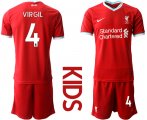 Wholesale Cheap Youth 2020-2021 club Liverpool home 4 red Soccer Jerseys