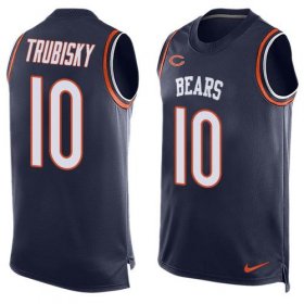 Wholesale Cheap Nike Bears #10 Mitchell Trubisky Navy Blue Team Color Men\'s Stitched NFL Limited Tank Top Jersey