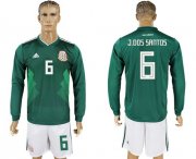 Wholesale Cheap Mexico #6 J.Dos Santos Home Long Sleeves Soccer Country Jersey