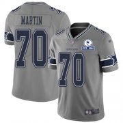 Wholesale Cheap Nike Cowboys #70 Zack Martin Gray Men's Stitched With Established In 1960 Patch NFL Limited Inverted Legend Jersey