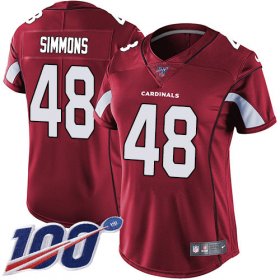Wholesale Cheap Nike Cardinals #48 Isaiah Simmons Red Team Color Women\'s Stitched NFL 100th Season Vapor Untouchable Limited Jersey
