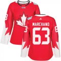 Wholesale Cheap Team Canada #63 Brad Marchand Red 2016 World Cup Women's Stitched NHL Jersey