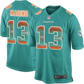 Wholesale Cheap Nike Dolphins #13 Dan Marino Aqua Green Team Color Men\'s Stitched NFL Limited Strobe Jersey