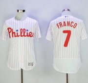 Wholesale Cheap Phillies #7 Maikel Franco White(Red Strip) Flexbase Authentic Collection Stitched MLB Jersey