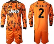 Wholesale Cheap Men 2020-2021 club Juventus away long sleeves 2 orange Soccer Jerseys