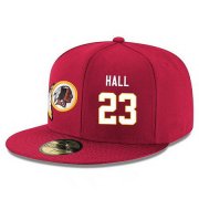 Wholesale Cheap Washington Redskins #23 DeAngelo Hall Snapback Cap NFL Player Red with White Number Stitched Hat