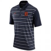 Wholesale Cheap Men's Detroit Tigers Nike Navy Dri-FIT Stripe Polo