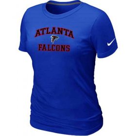 Wholesale Cheap Women\'s Nike Atlanta Falcons Heart & Soul NFL T-Shirt Blue