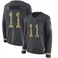 Wholesale Cheap Nike Saints #11 Deonte Harris Anthracite Salute to Service Women's Stitched NFL Limited Therma Long Sleeve Jersey