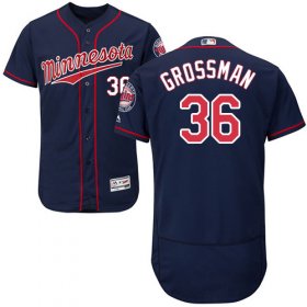 Wholesale Cheap Twins #36 Robbie Grossman Navy Blue Flexbase Authentic Collection Stitched MLB Jersey