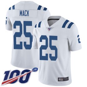 Wholesale Cheap Nike Colts #25 Marlon Mack White Men\'s Stitched NFL 100th Season Vapor Limited Jersey
