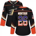 Wholesale Cheap Adidas Ducks #26 Brandon Montour Black Home Authentic USA Flag Women's Stitched NHL Jersey