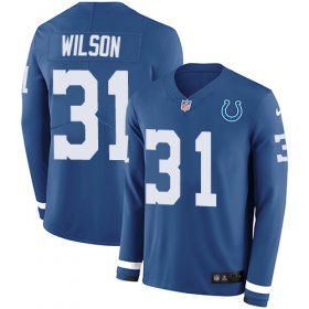 Wholesale Cheap Nike Colts #31 Quincy Wilson Royal Blue Team Color Men\'s Stitched NFL Limited Therma Long Sleeve Jersey