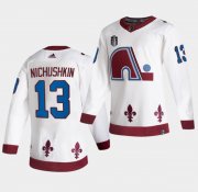 Wholesale Cheap Men's Colorado Avalanche #13 Valeri Nichushkin White 2022 Stanley Cup Final Patch Reverse Retro Stitched Jersey