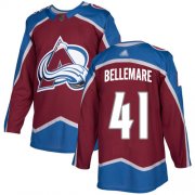 Wholesale Cheap Adidas Avalanche #41 Pierre-Edouard Bellemare Burgundy Home Authentic Stitched NHL Jersey