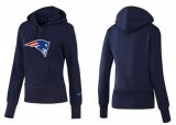 Wholesale Cheap Women's New England Patriots Logo Pullover Hoodie Blue