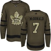 Wholesale Cheap Adidas Maple Leafs #7 Lanny McDonald Green Salute to Service Stitched NHL Jersey