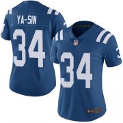 Wholesale Cheap Nike Colts #34 Rock Ya-Sin Royal Blue Team Color Women's Stitched NFL Vapor Untouchable Limited Jersey