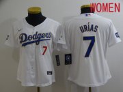 Wholesale Cheap Women Los Angeles Dodgers 7 Urias White Game 2021 Nike MLB Jersey