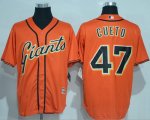 Wholesale Cheap Giants #47 Johnny Cueto Orange New Cool Base Alternate Stitched MLB Jersey